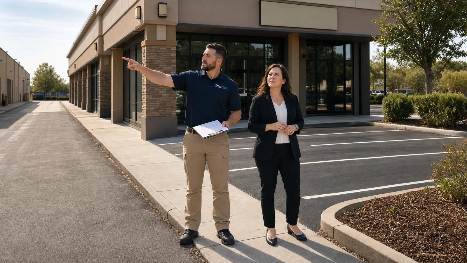 Representative property-management security planning scene