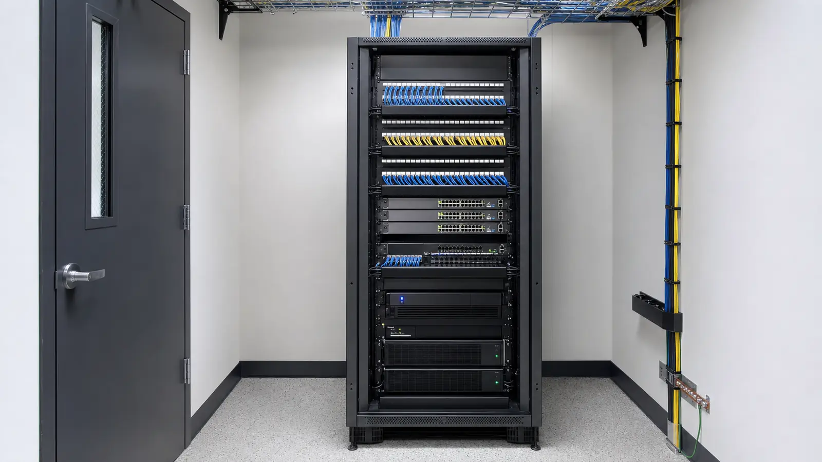 Organized commercial network infrastructure supporting PoE video surveillance