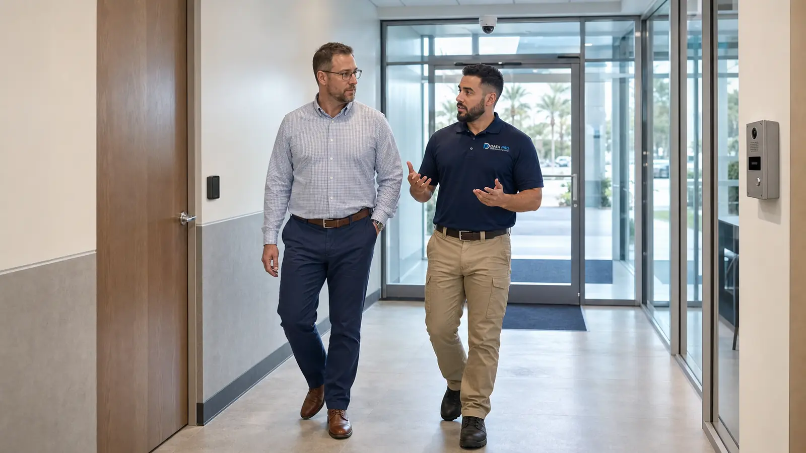 Licensed low-voltage planning for security, cabling and entry systems at a Lakeland commercial property